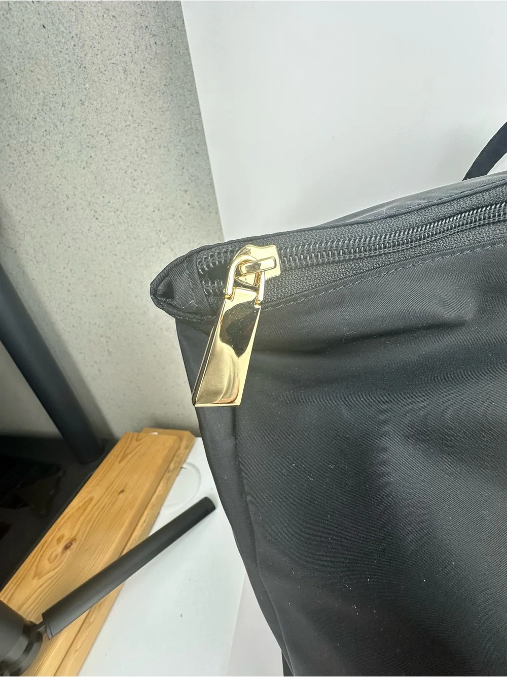 Michael Kors Black Nylon Large Tote with Gold-Tone Hardware